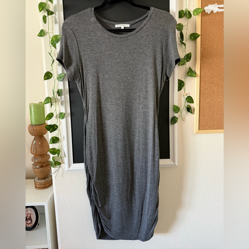 Gray Casual T-Shirt Dress